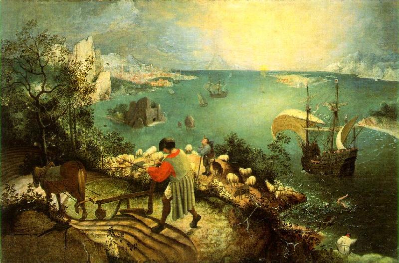 BRUEGEL, Pieter the Elder Landscape with the Fall of Icarus g Germany oil painting art